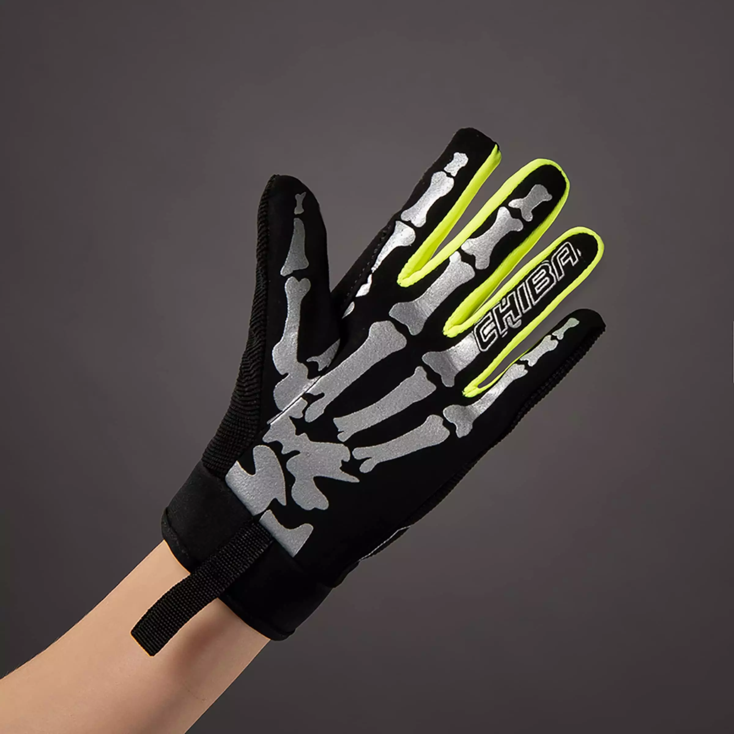 CHIBA Bones Kids Full Finger Cycling Gloves 5 CHIBA Bones Kids Full Finger Cycling Gloves - Image 5